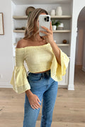 CARMENE - Yellow Off Shoulder Top