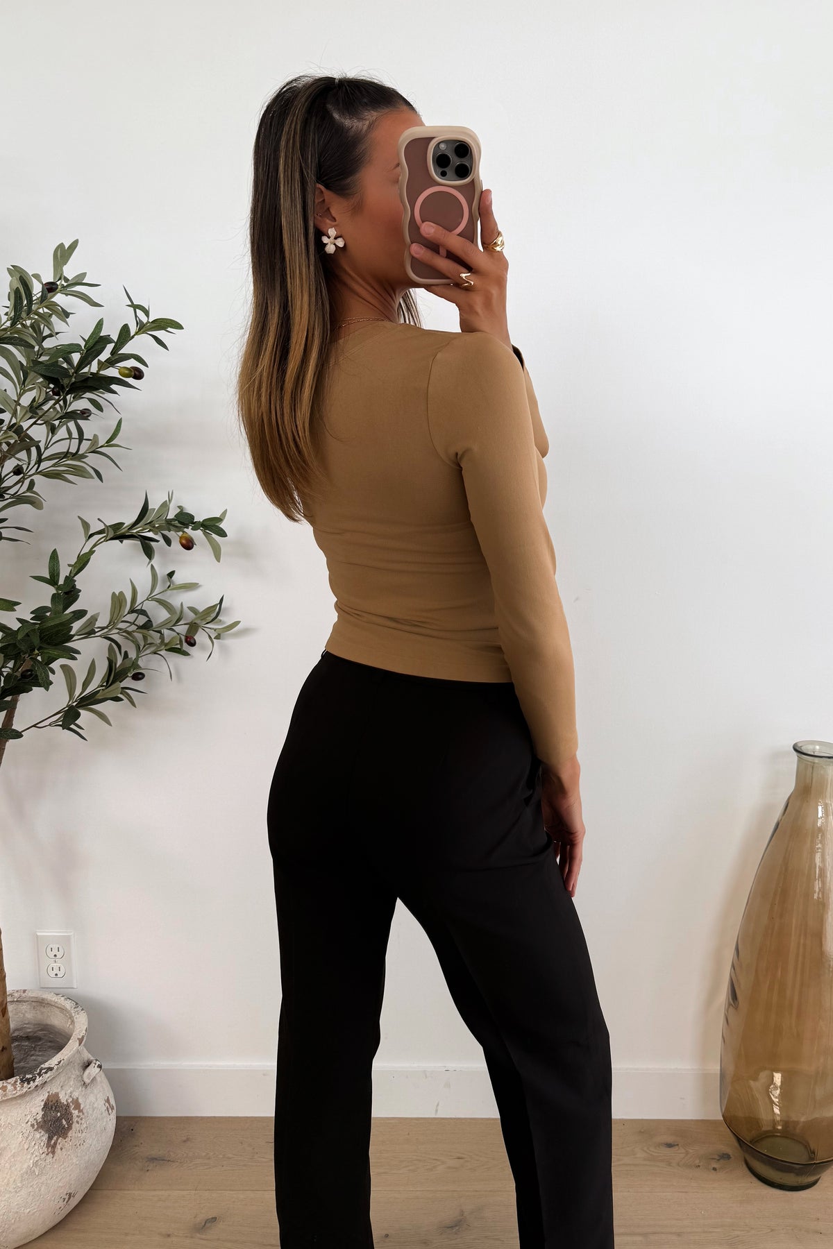 HARRIS - Camel Long Sleeve Top