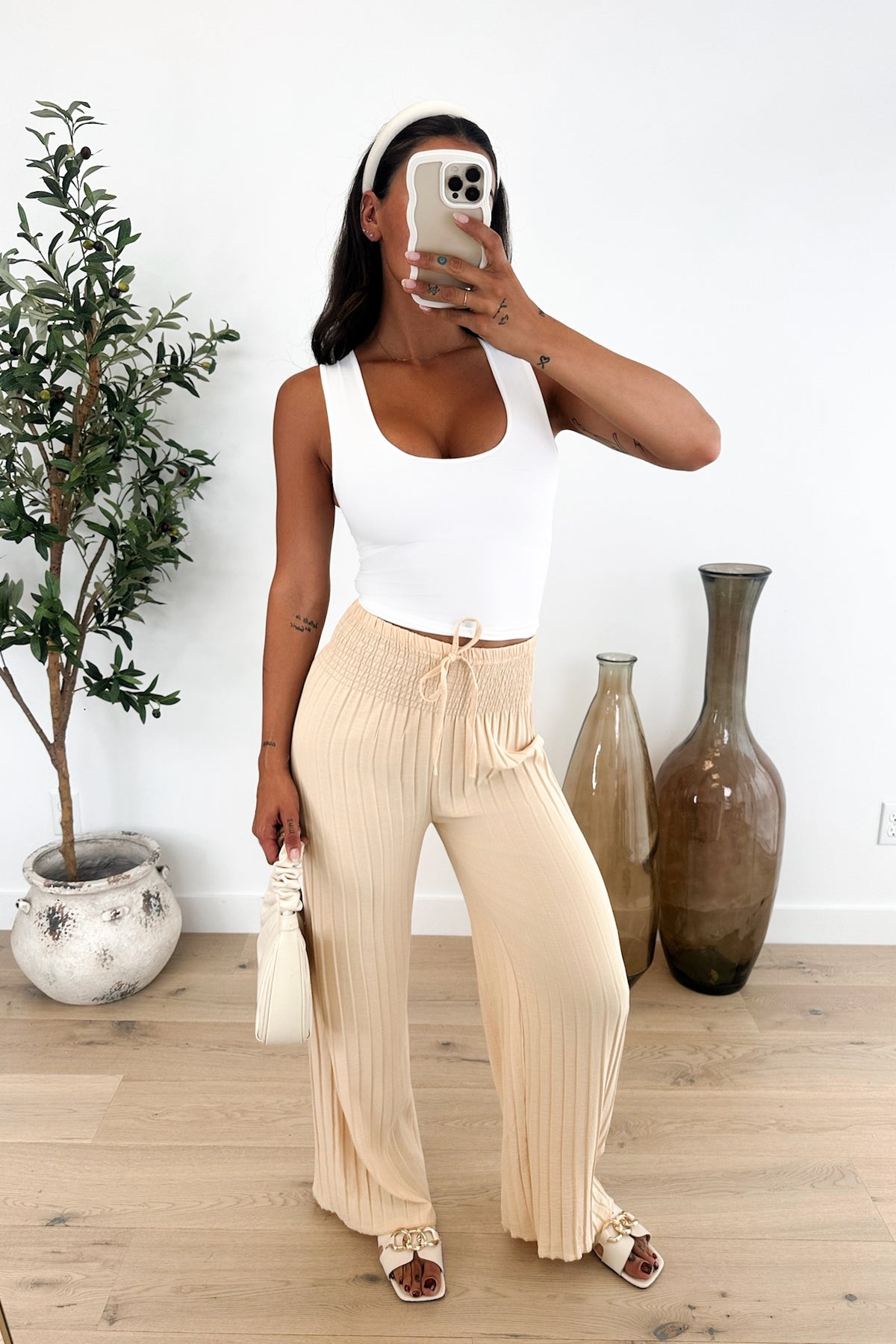 OLTEN - Pantalon / Beige