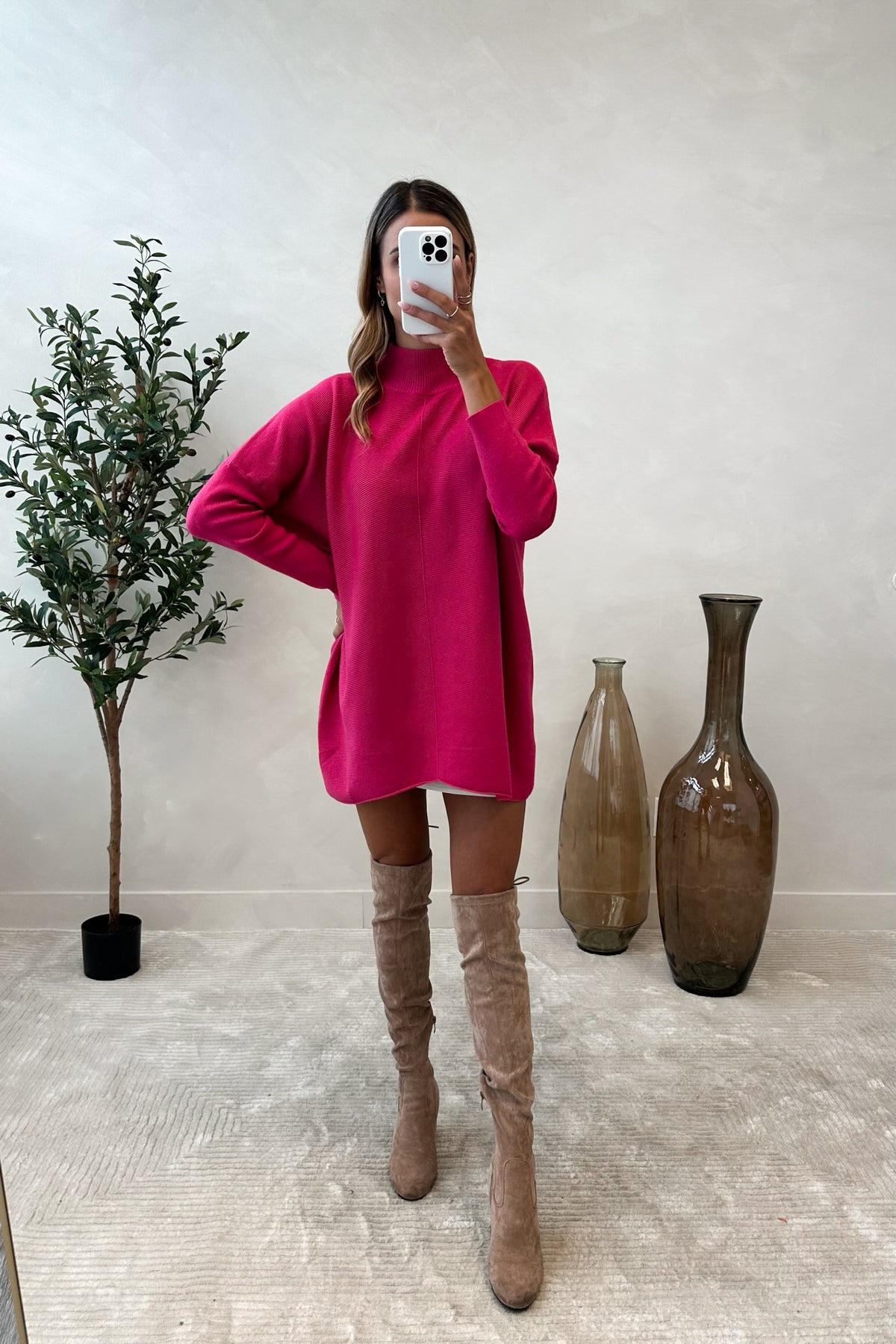 SOFYA - Long Fuchsia Sweater