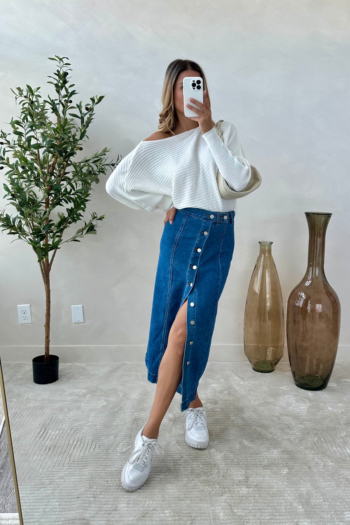 ASHLEY - Blue Jeans Long Skirt