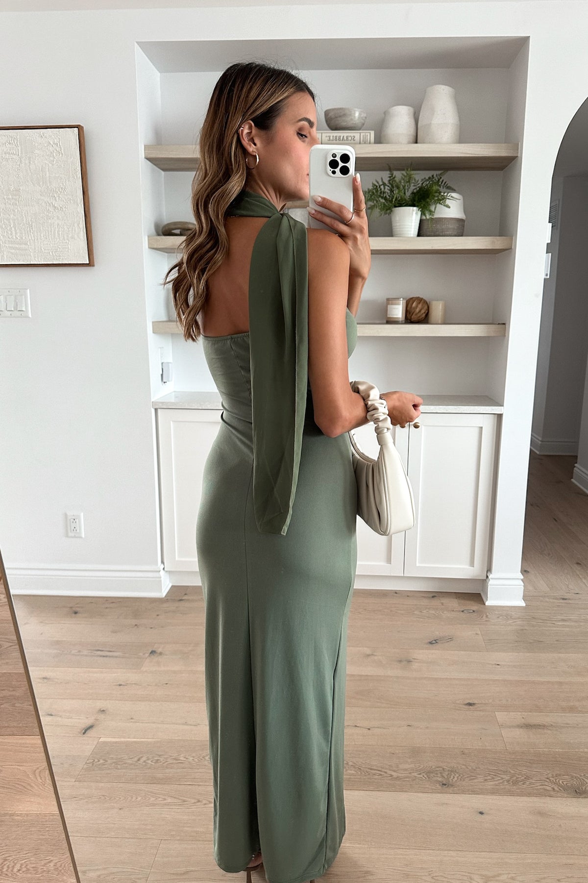 CLEMENCE - Khaki Maxi Dress