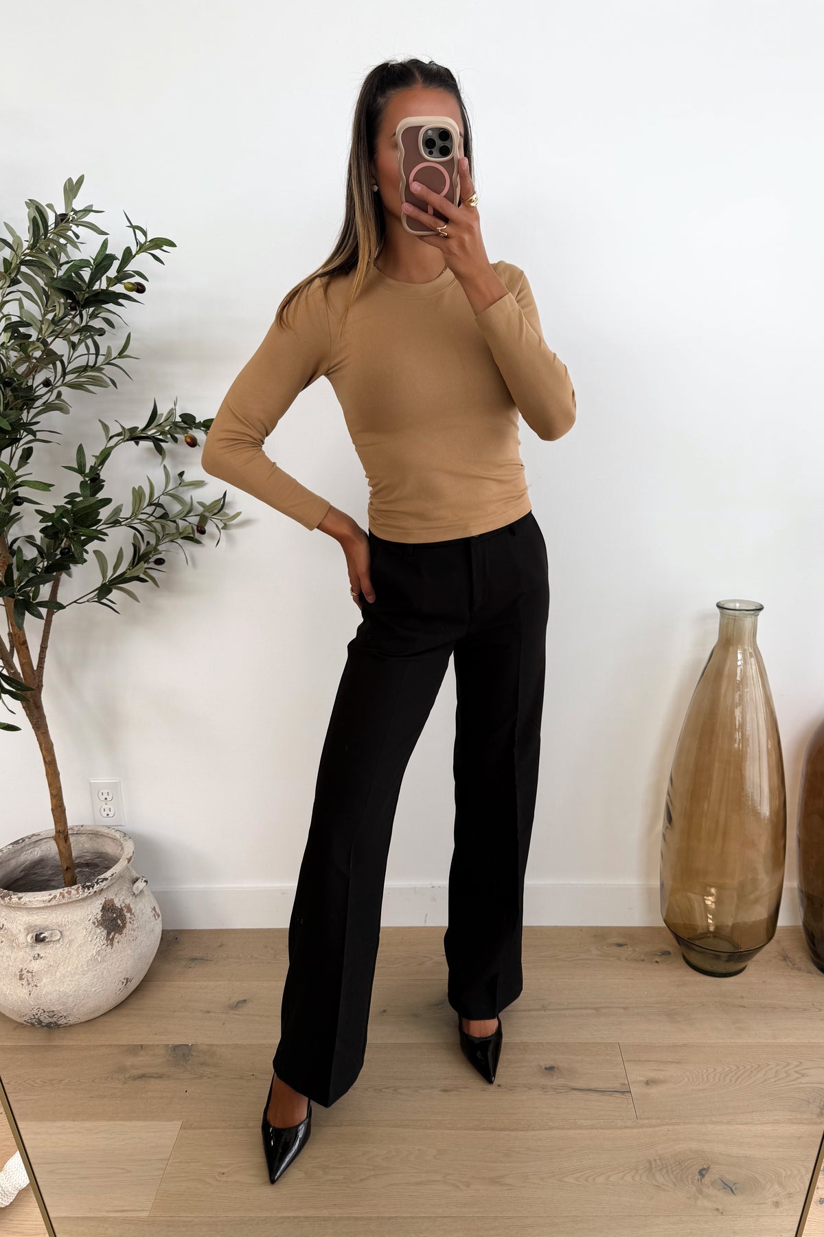 HARRIS - Camel Long Sleeve Top