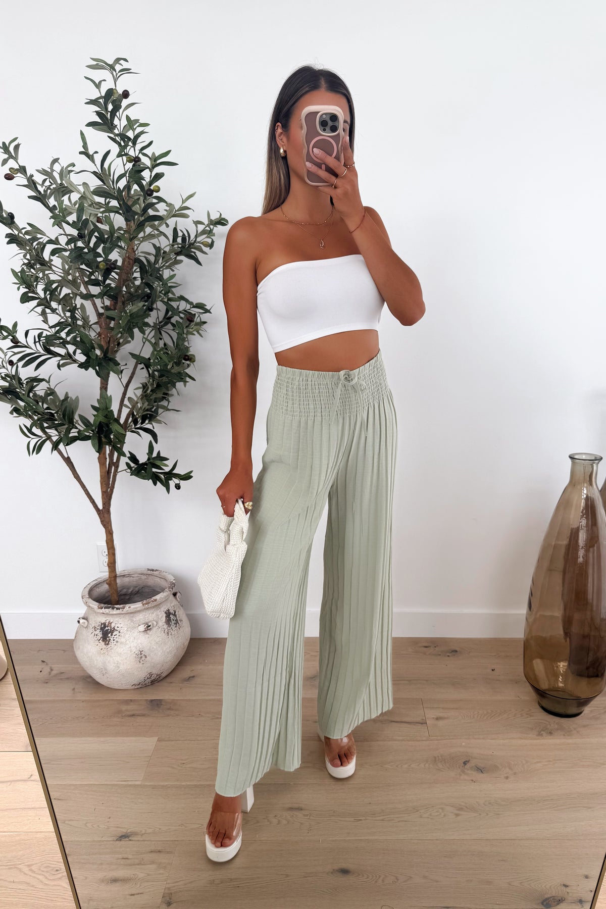 OLTEN - Mint Green Pants