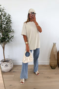 LAUREL - Beige Oversized T-Shirt