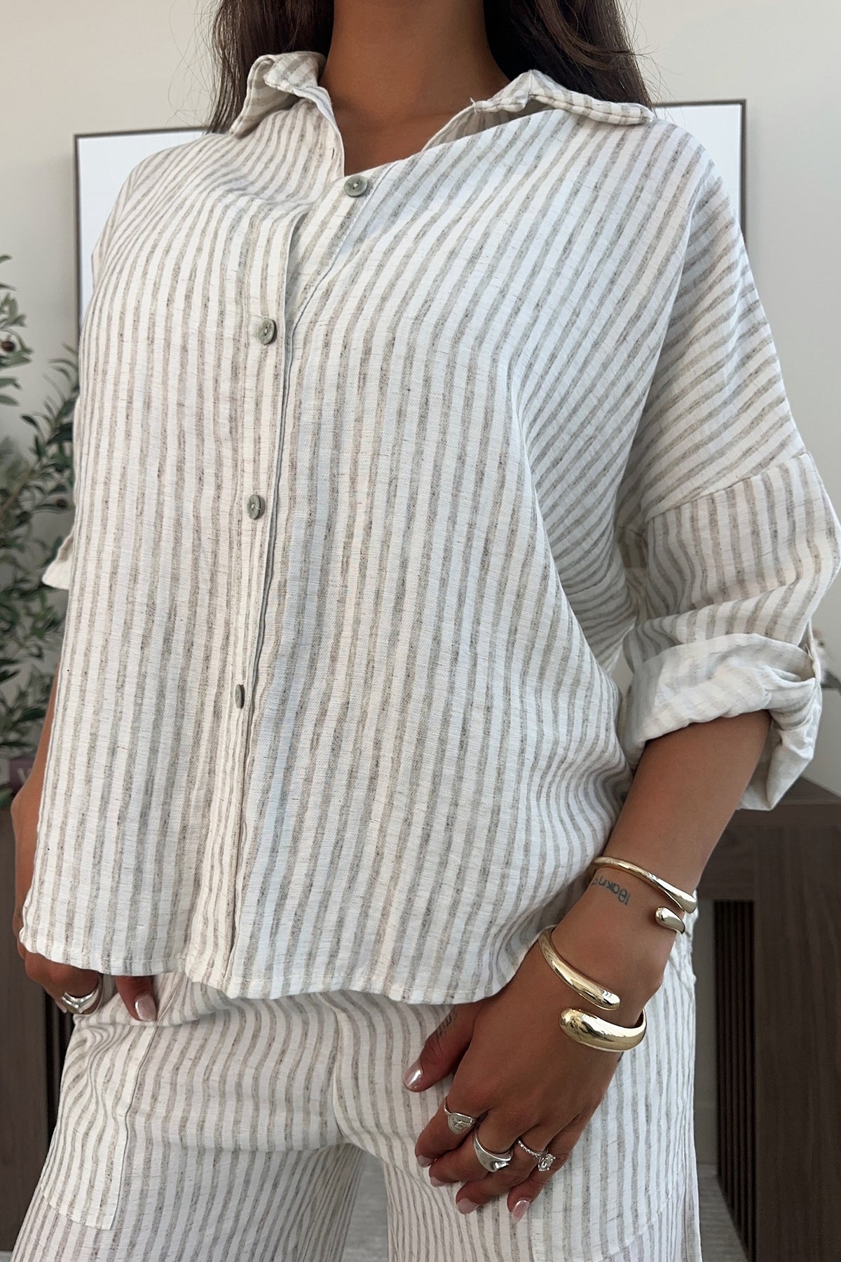 TROPEZ - Khaki Two-Piece Set