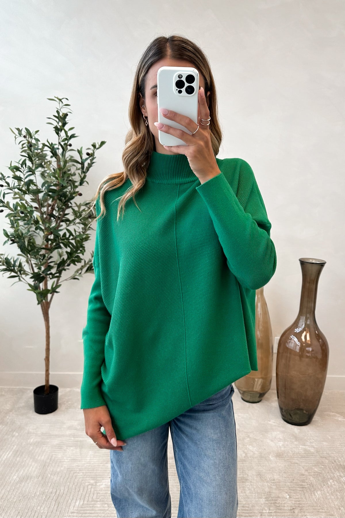 SOFYA - Long Green Sweater