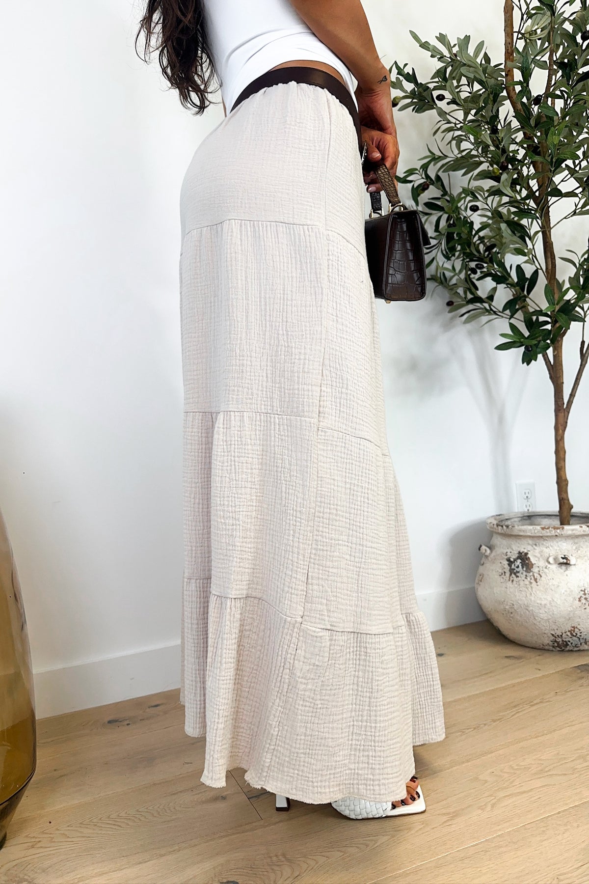 ESSA - Beige Maxi Skirt