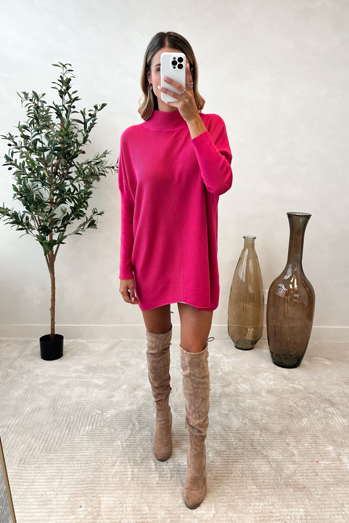 SOFYA - Long Fuchsia Sweater