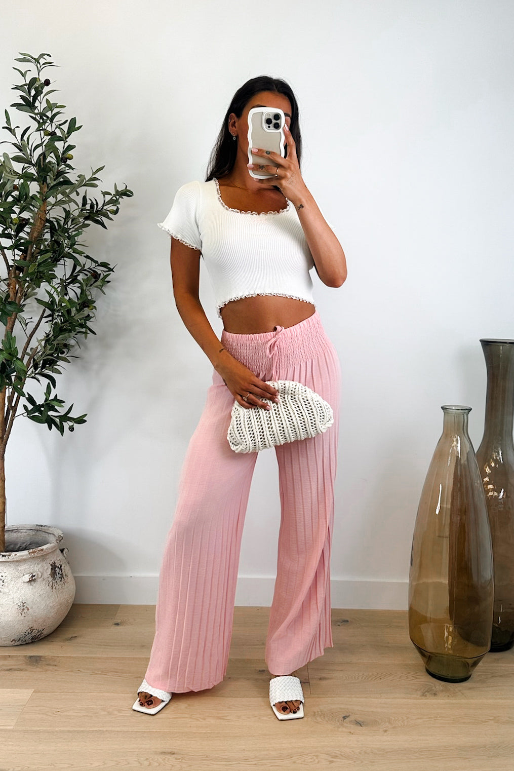 OLTEN - Pantalon / Rose