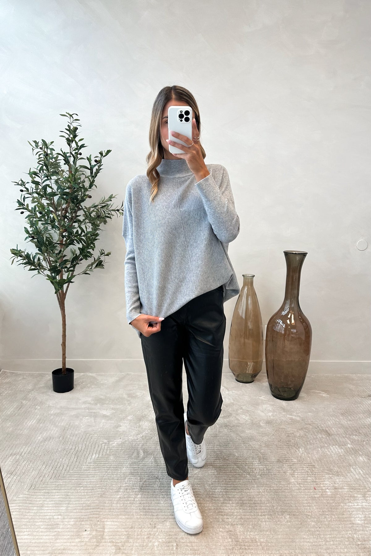 SOFYA - Long Grey Sweater