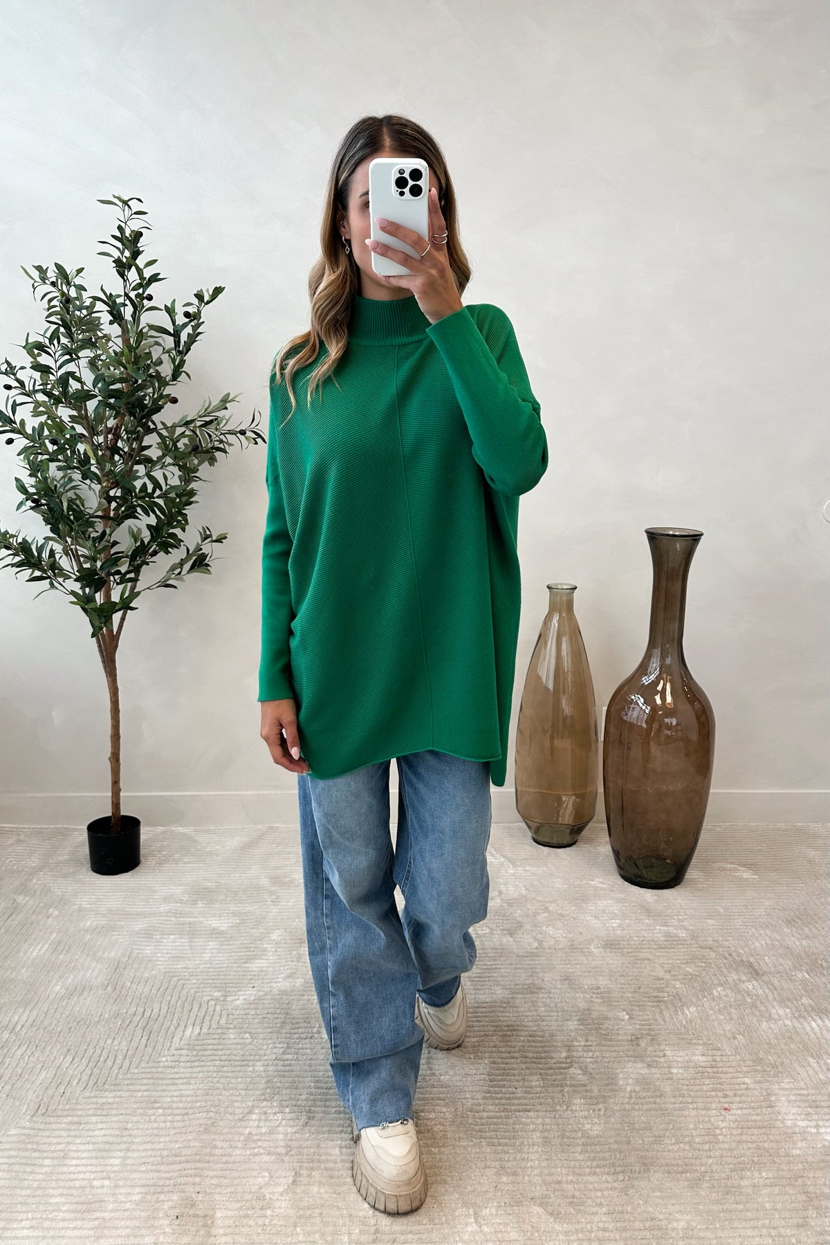 SOFYA - Long Green Sweater