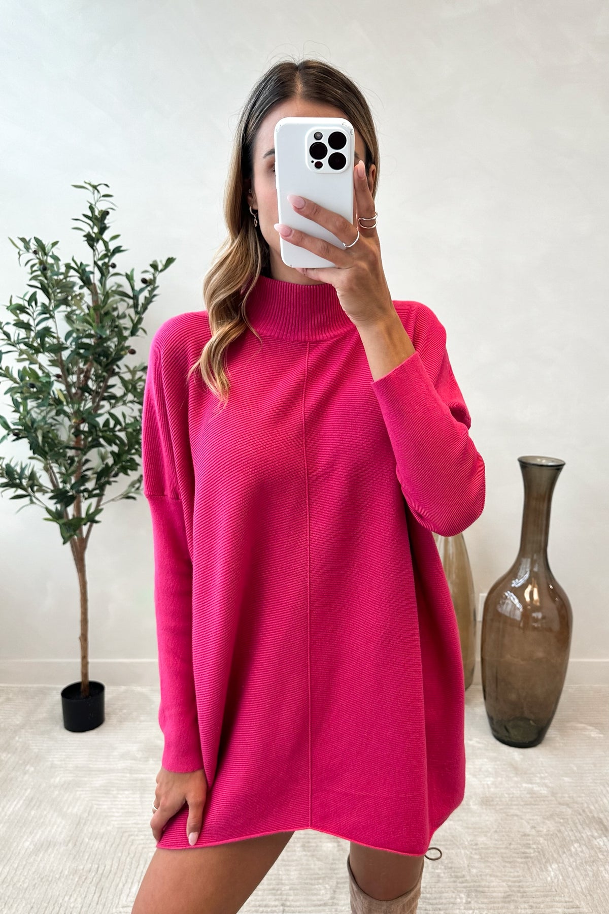 SOFYA - Long Fuchsia Sweater