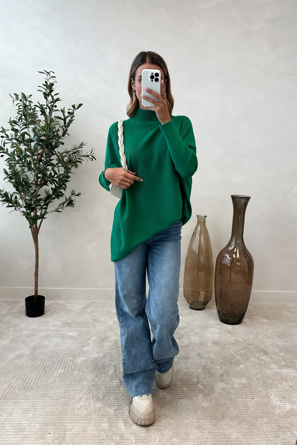 SOFYA - Long Green Sweater