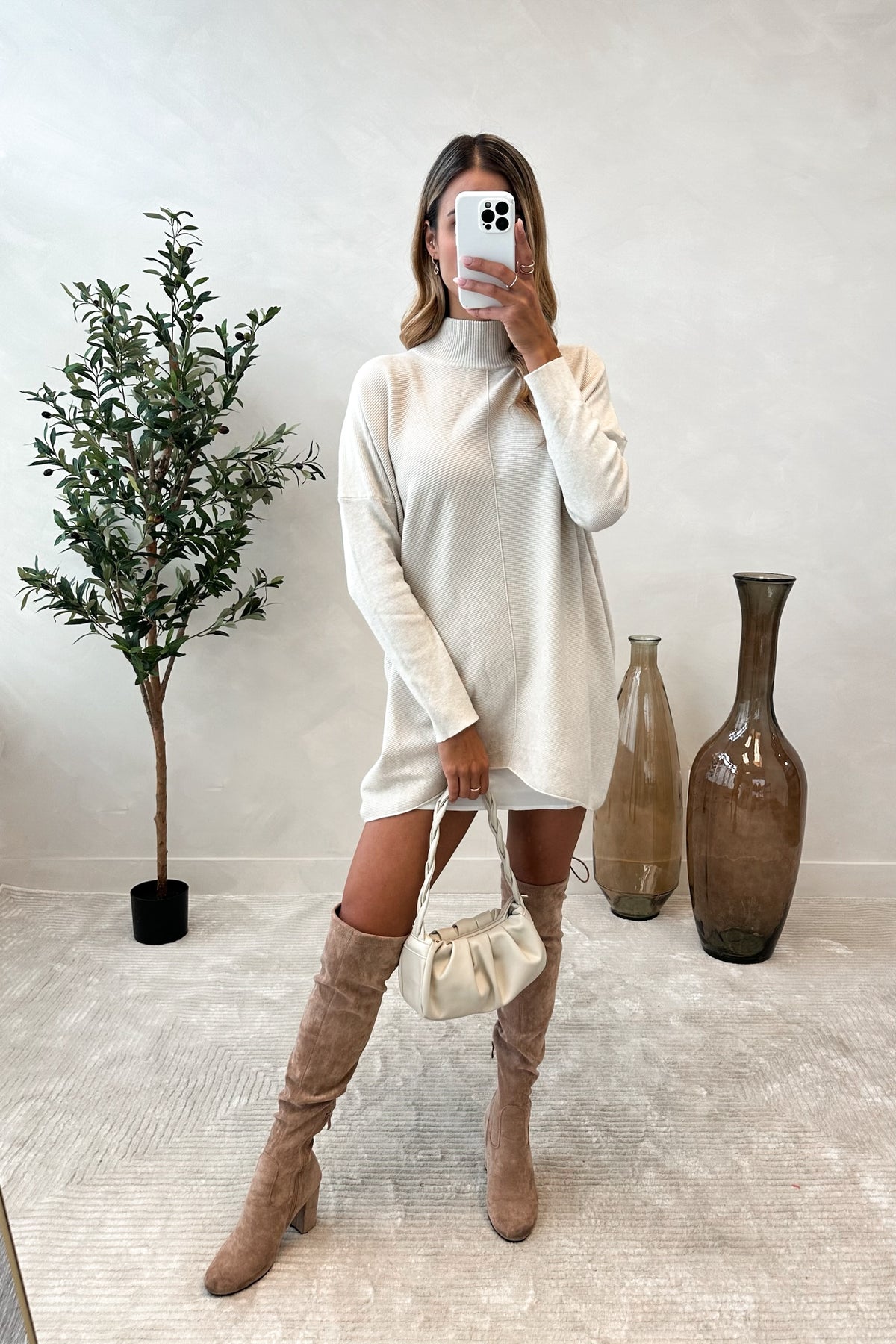 SOFYA - Long Cream Sweater