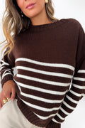 ÉMILE - Pull Rayé / Brun