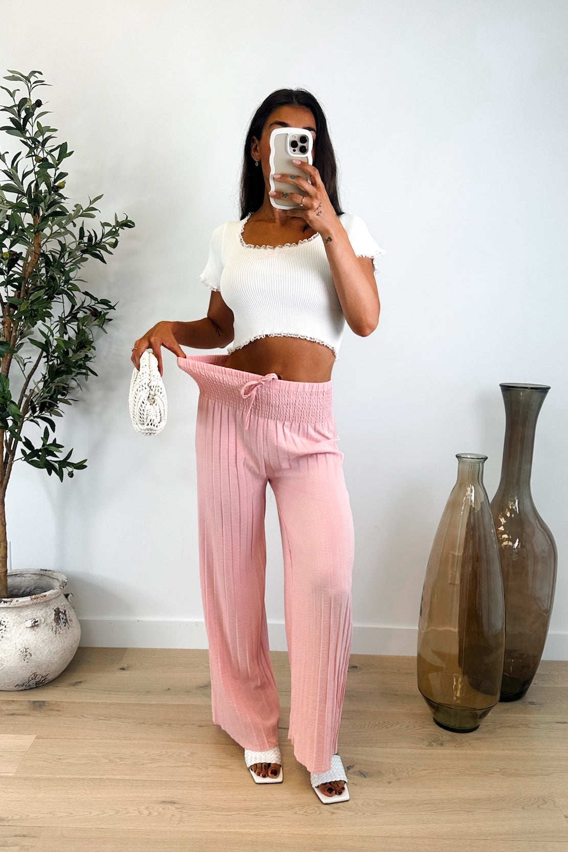 OLTEN - Pantalon / Rose