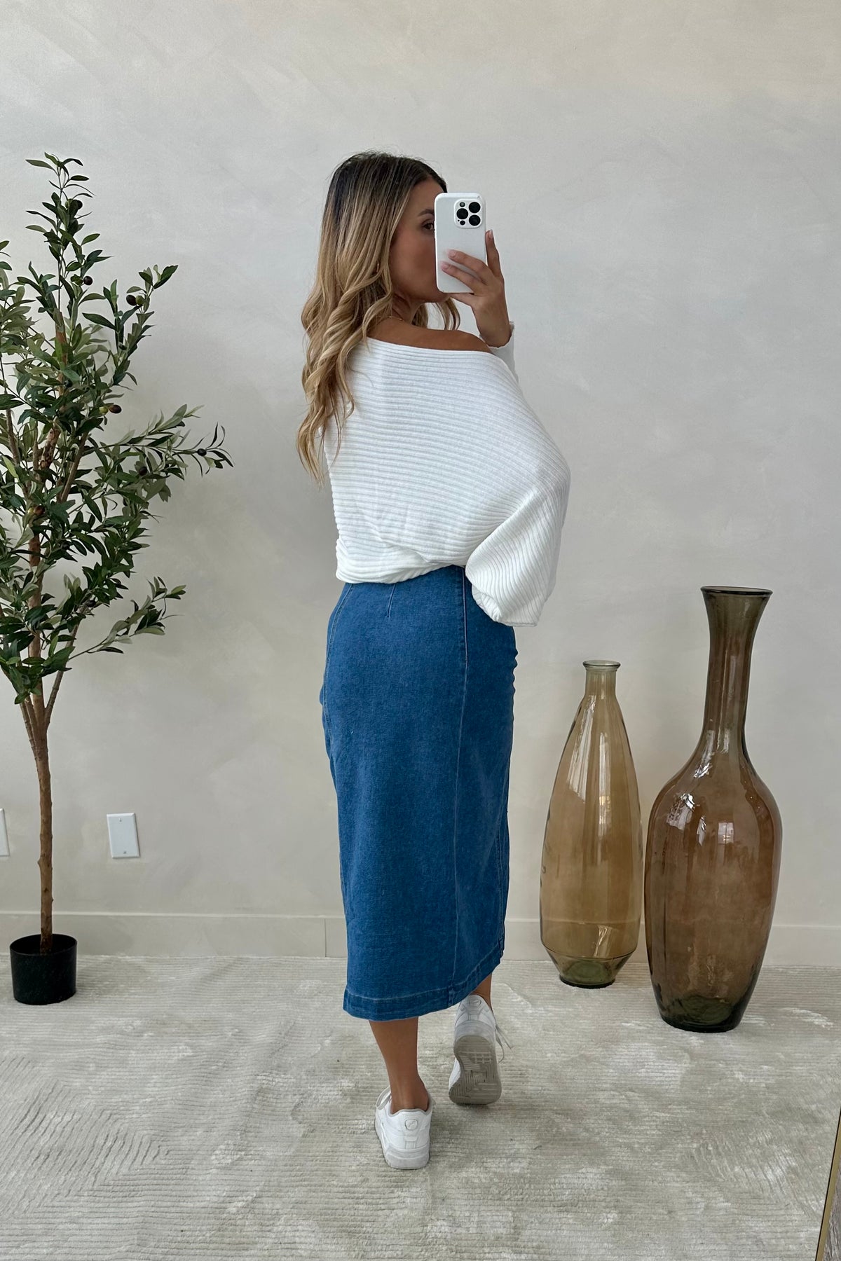 ASHLEY - Blue Jeans Long Skirt