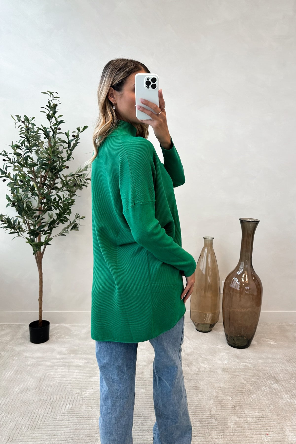 SOFYA - Long Green Sweater