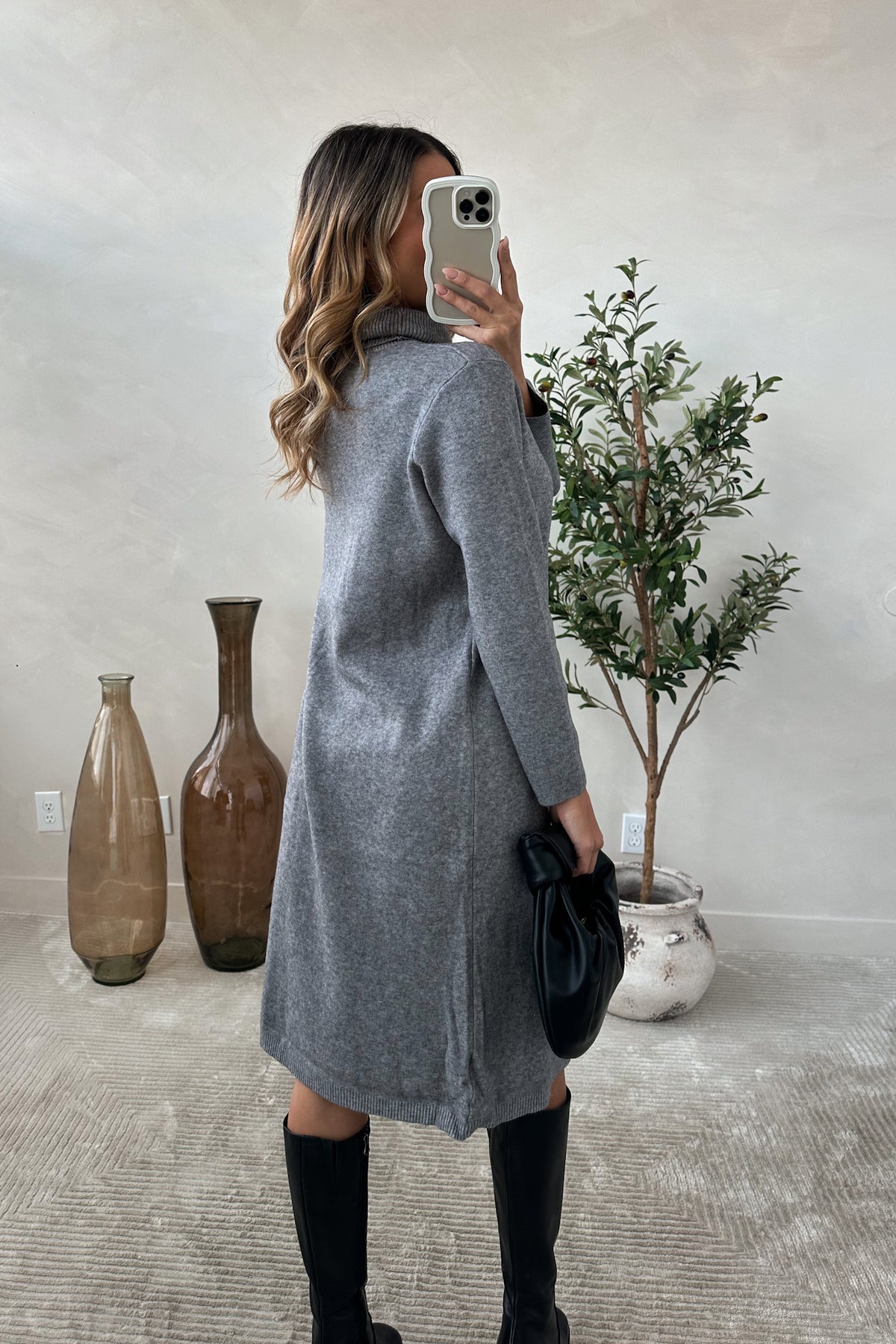 SHE'S COLD - Grey Long Sweater