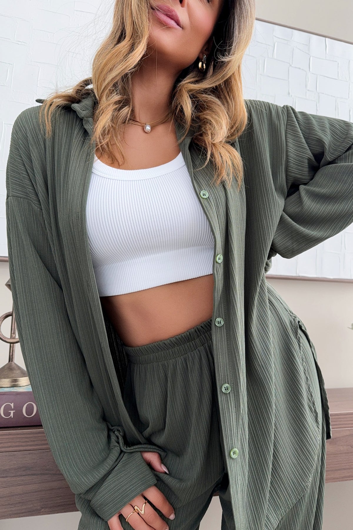 FIDÈLE - Khaki Two-Piece Set