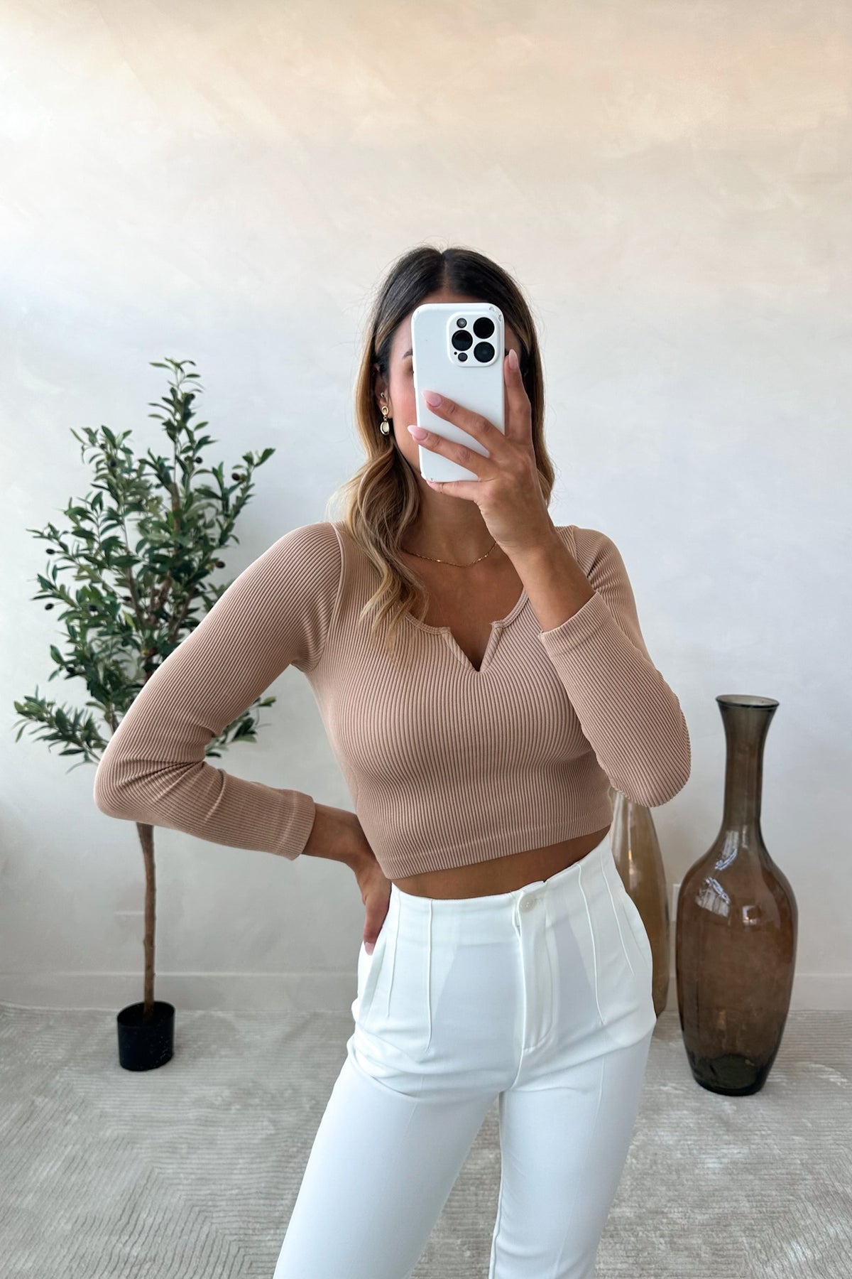 AIMY - Nude Crop Top