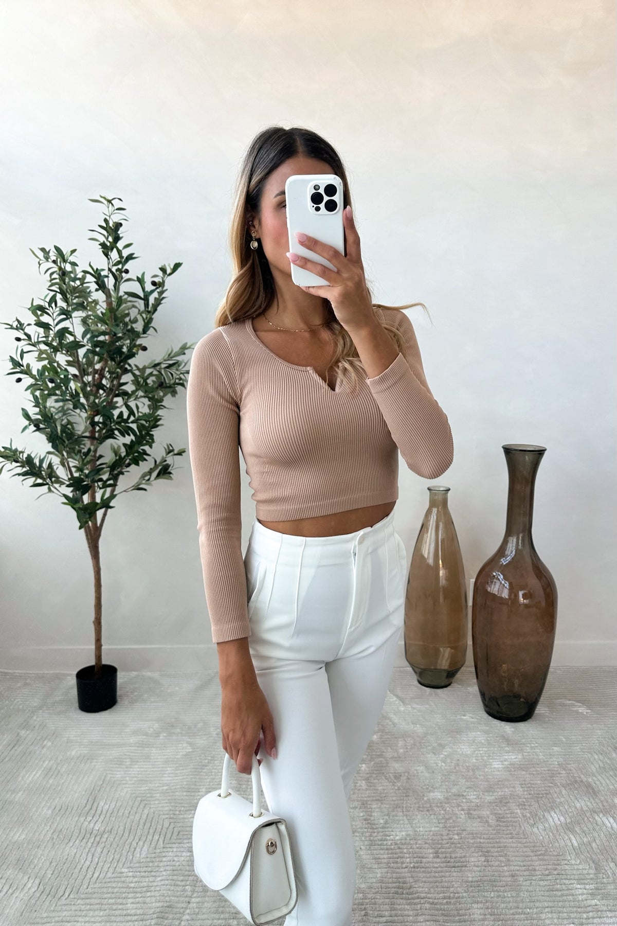 AIMY - Nude Crop Top