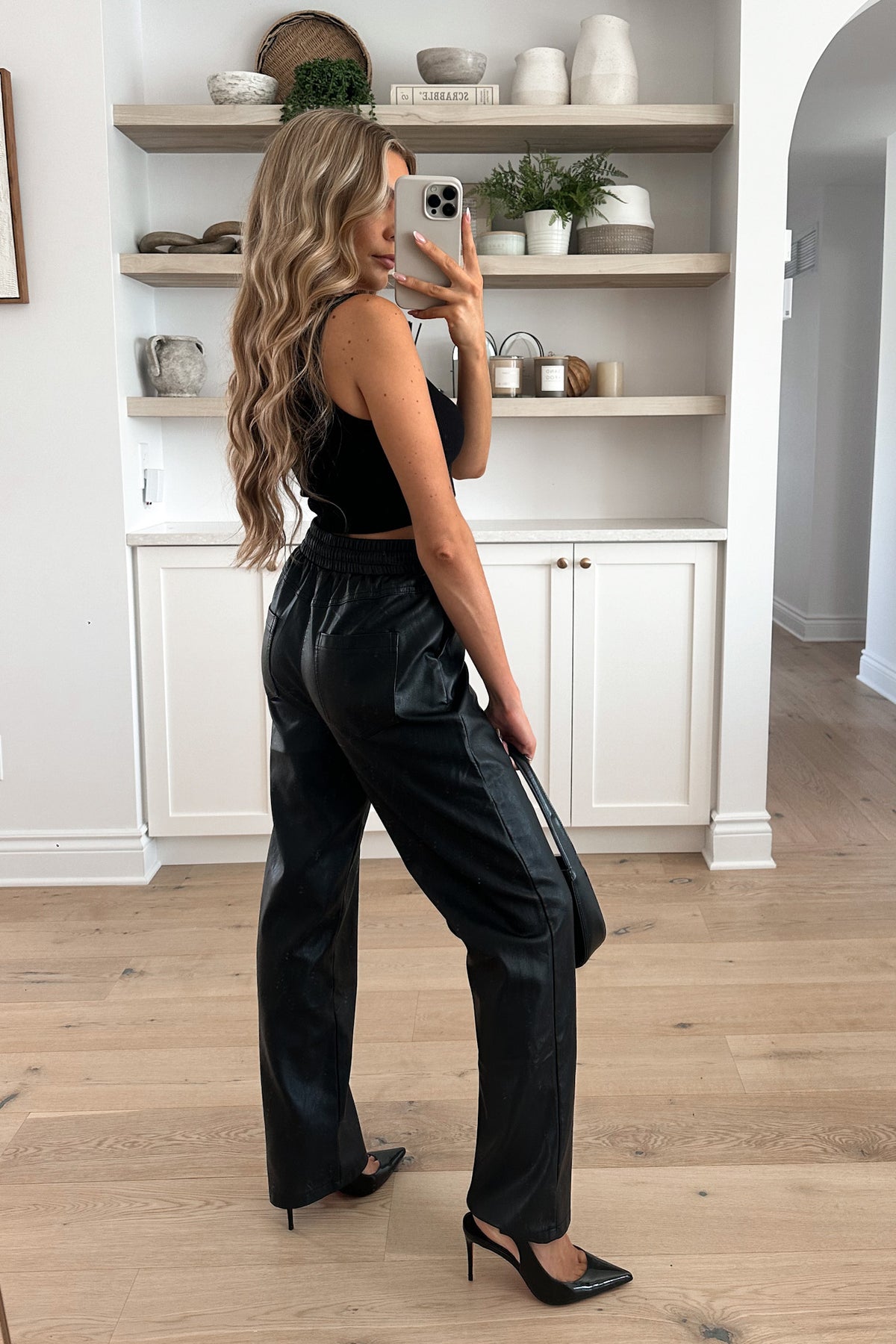 GWEN - Pantalon Simili Cuir / Noir