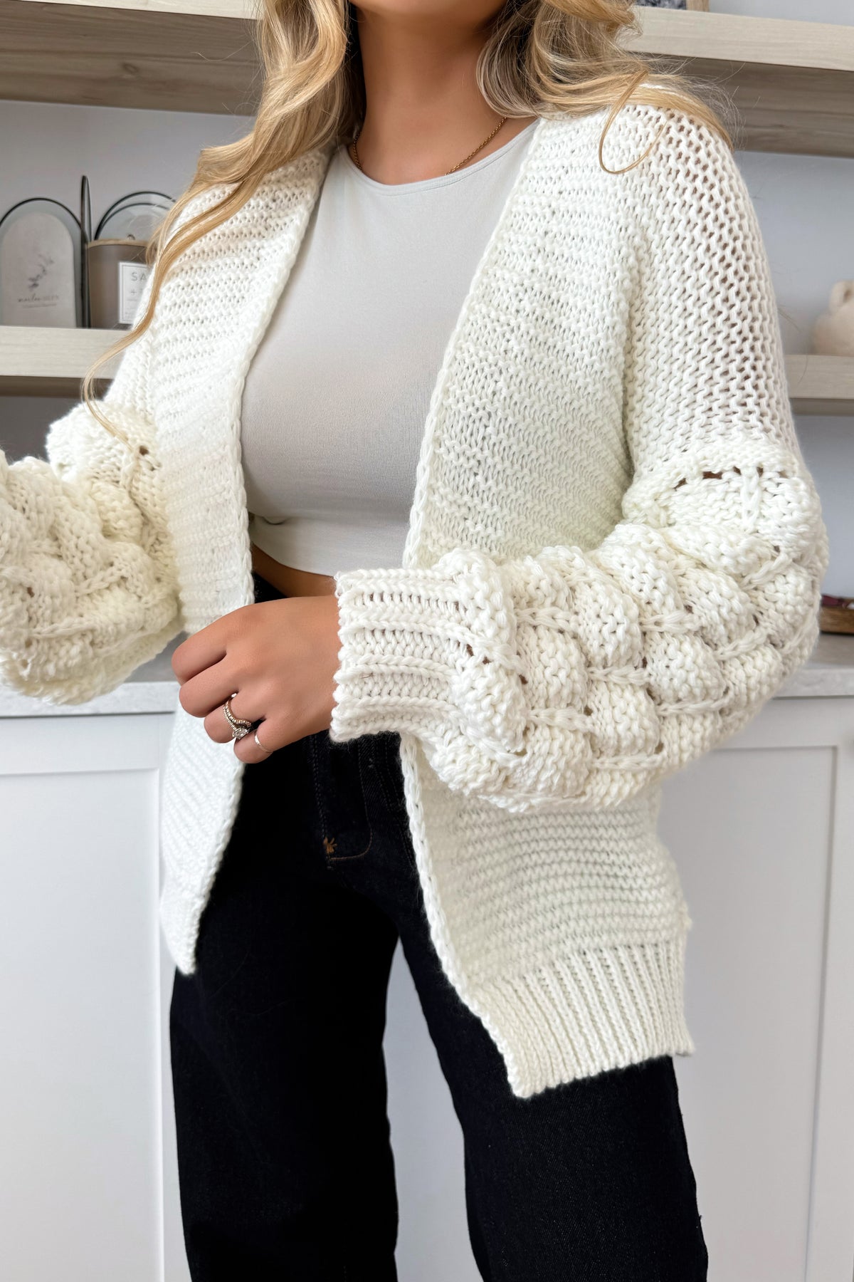 BUBBLE - Cardigan Blanc