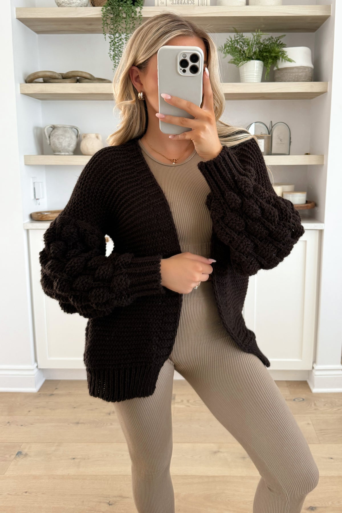 BUBBLE - Cardigan Brun