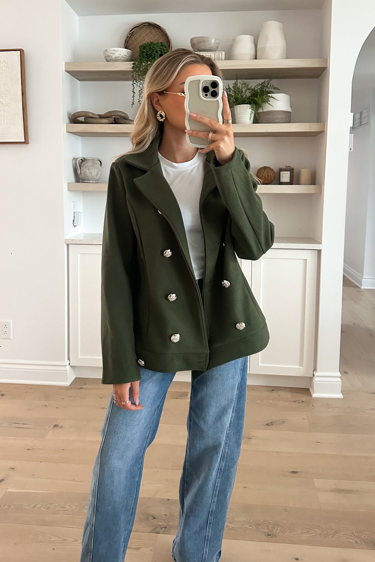 VIVIANNE - Khaki Blazer Coat