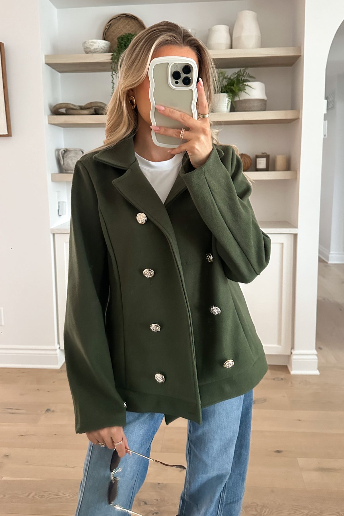 VIVIANNE - Khaki Blazer Coat