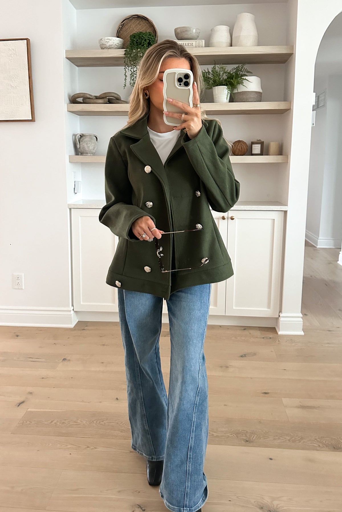 VIVIANNE - Khaki Blazer Coat