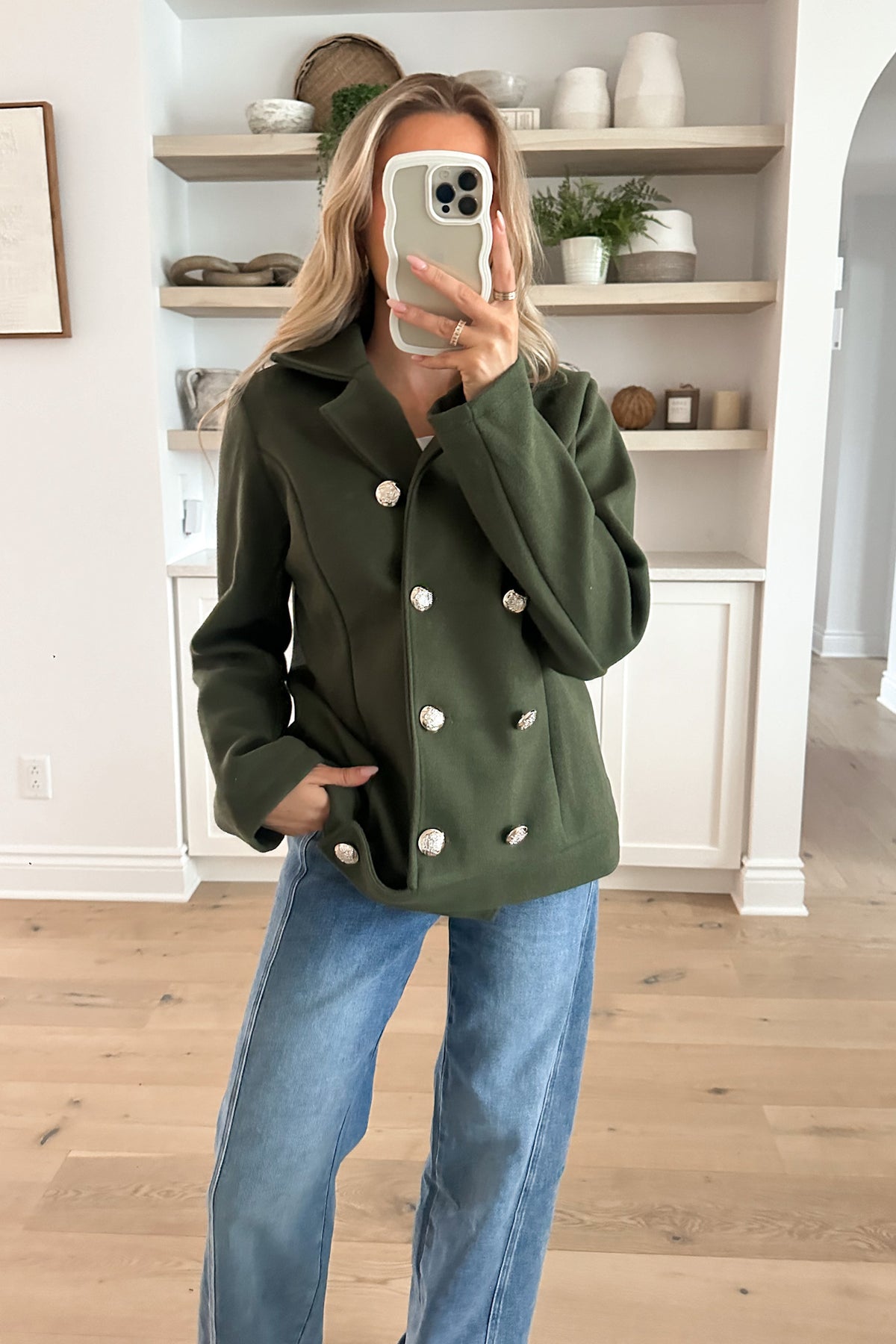 VIVIANNE - Khaki Blazer Coat