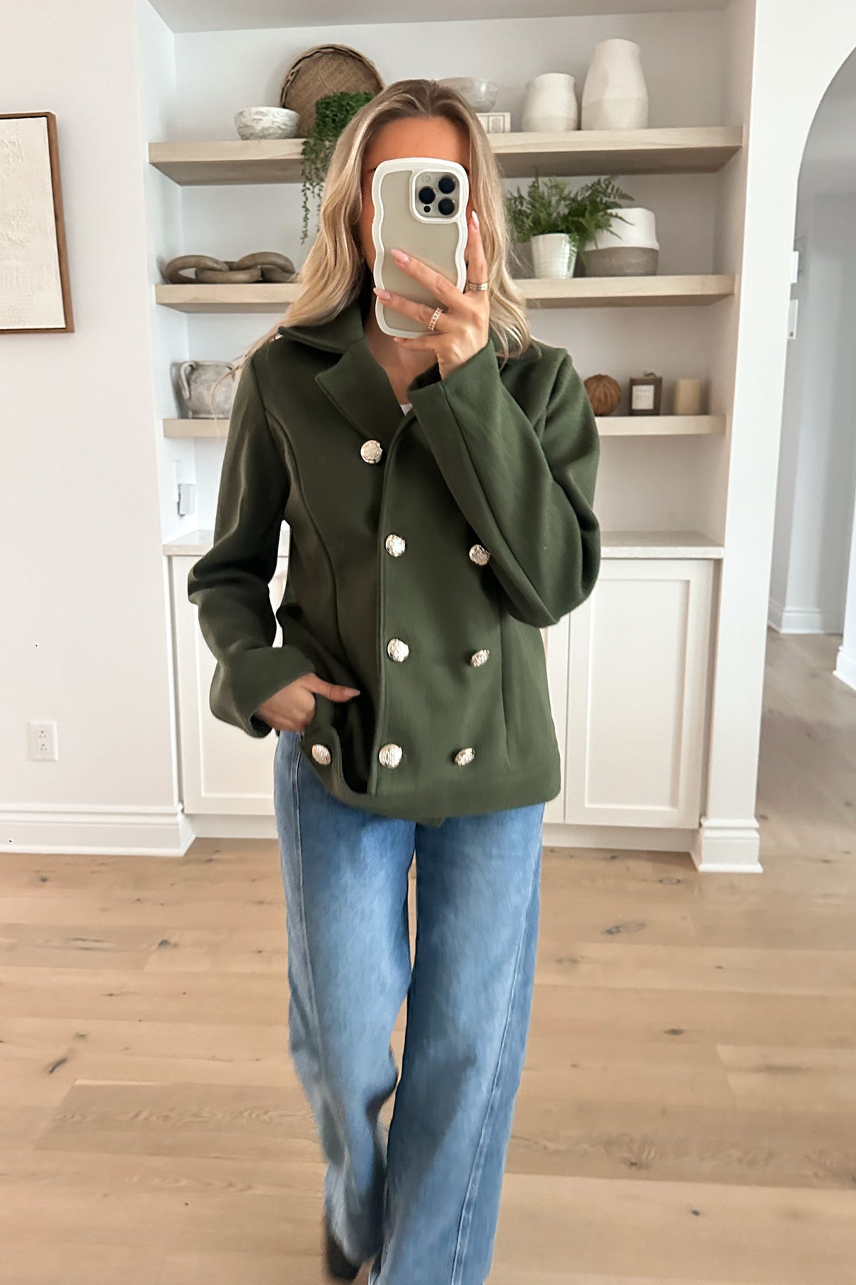 VIVIANNE - Khaki Blazer Coat