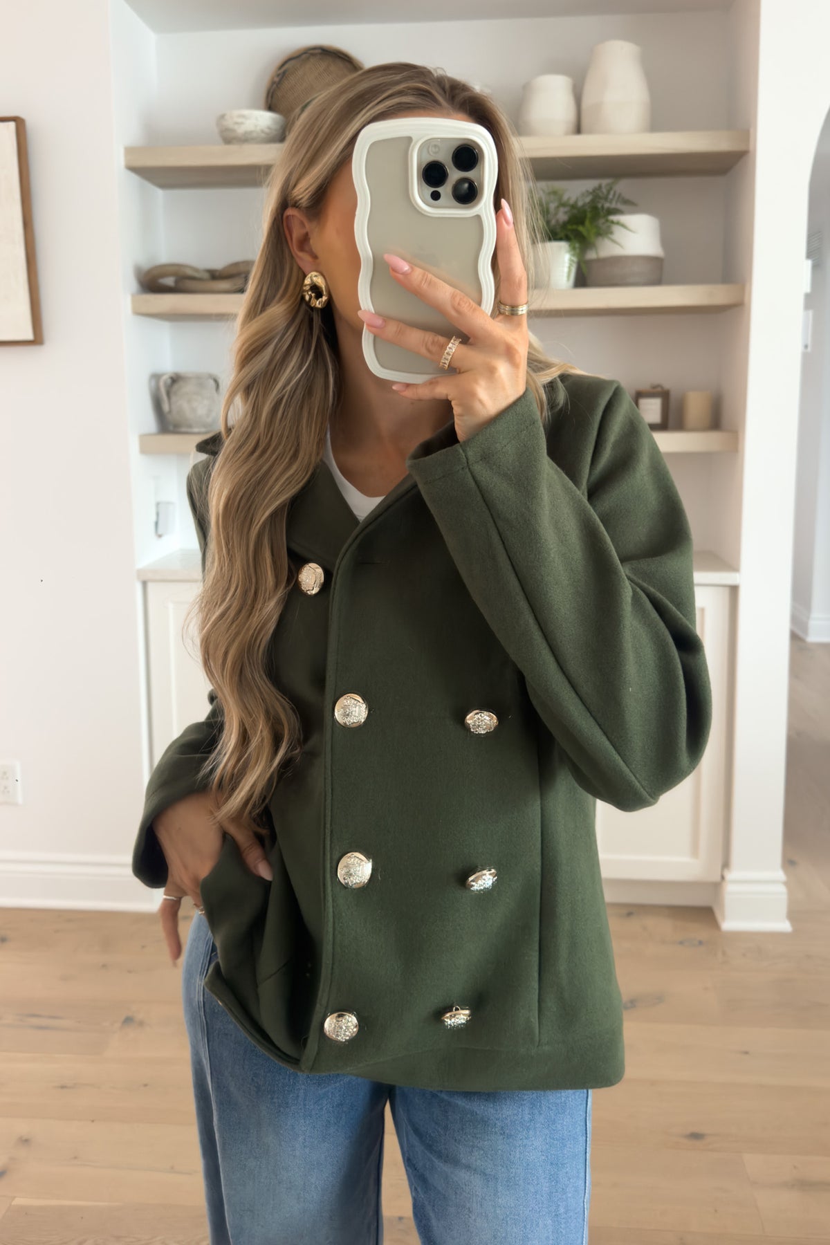 VIVIANNE - Khaki Blazer Coat