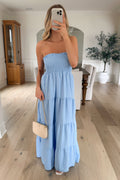 BEATRICE - Robe Longue / Bleu