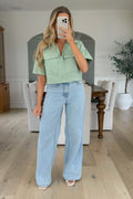 KIRBY - Green Cropped Shirt