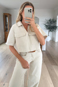 KIRBY - Oat Cropped Shirt