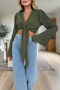 LIBBY - Kaki Crop Top