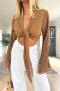LIBBY - Camel Crop Top