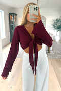 LIBBY - Burgundy Crop Top