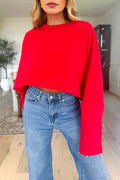 KIM - Red Cropped Sweatshirt
