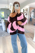 LOUNNA - Brown/Pink Knit Sweater