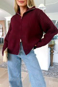 JADE - Burgundy Wool Knit Sweater
