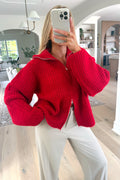 JADE - Red Wool Knit Sweater