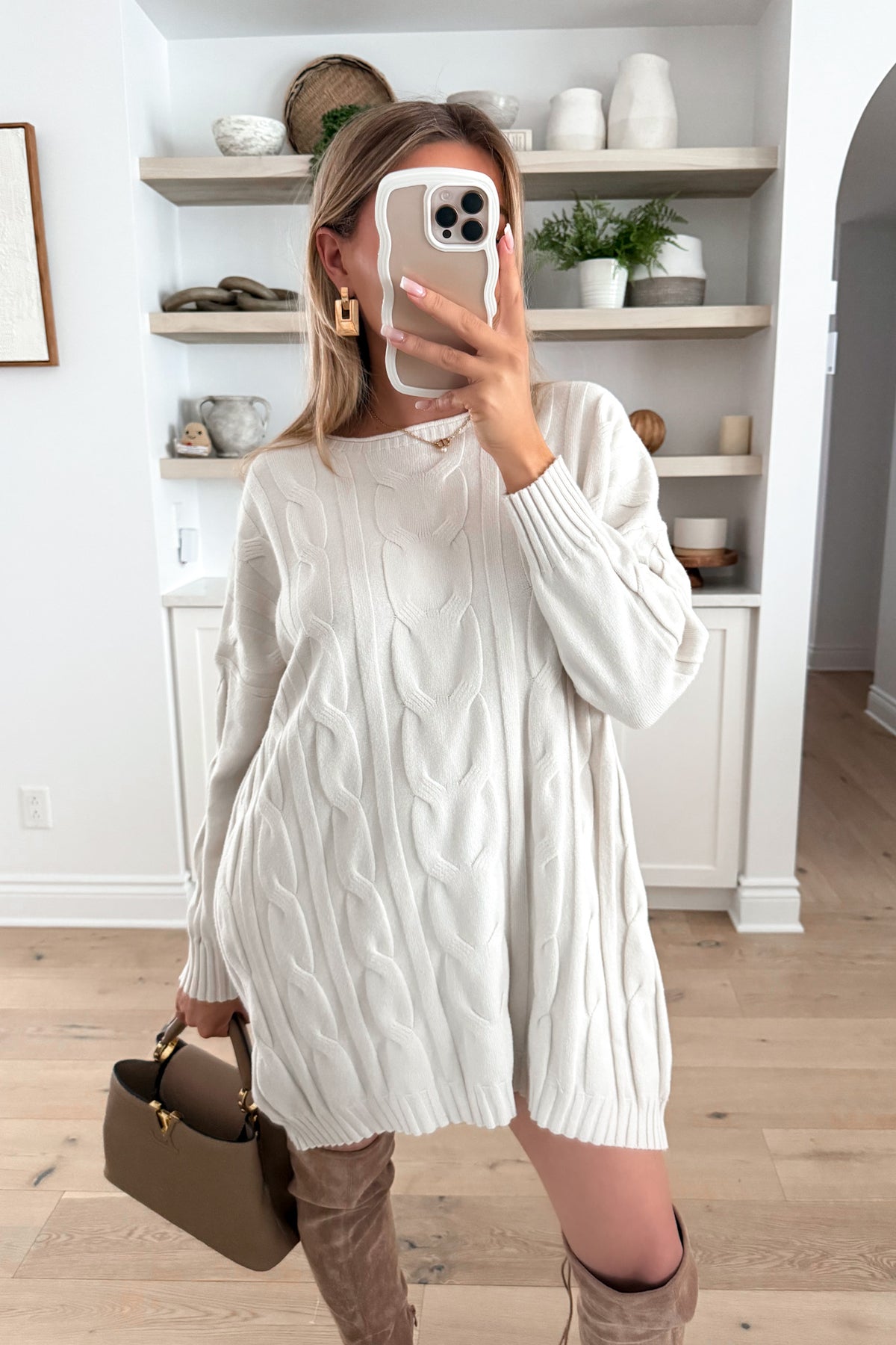 CLEVER - Beige Long Sweater