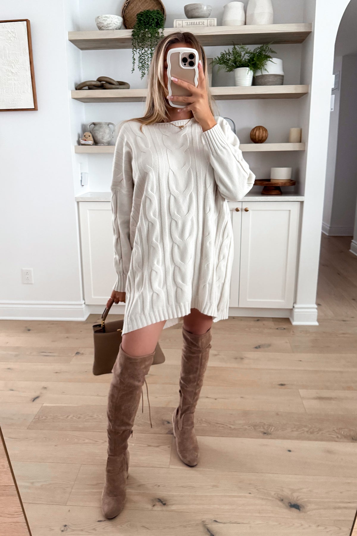 CLEVER - Beige Long Sweater