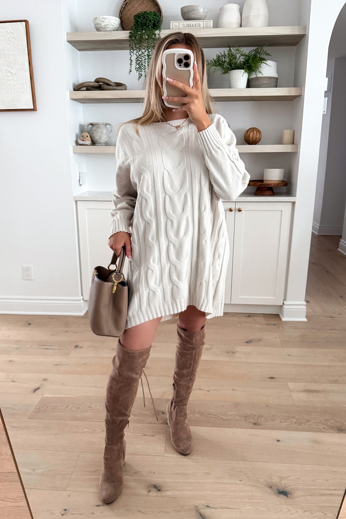 CLEVER - Beige Long Sweater