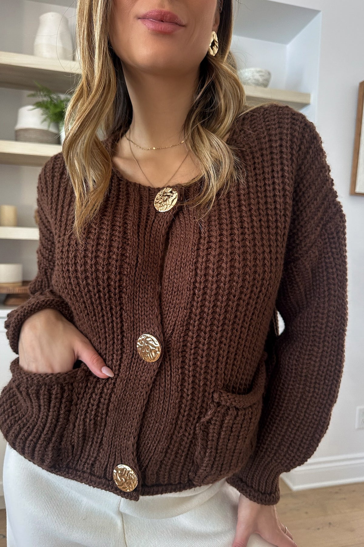 CAMILLE - Brown Knit Sweater